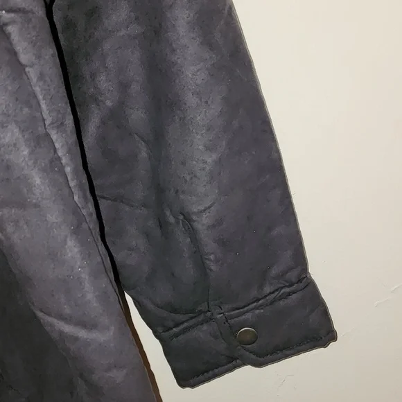 Boston Traders NWT Women's Black Faux Suede Sherpa Utility Trucker Jacket Sz XL - Picture 9 of 16